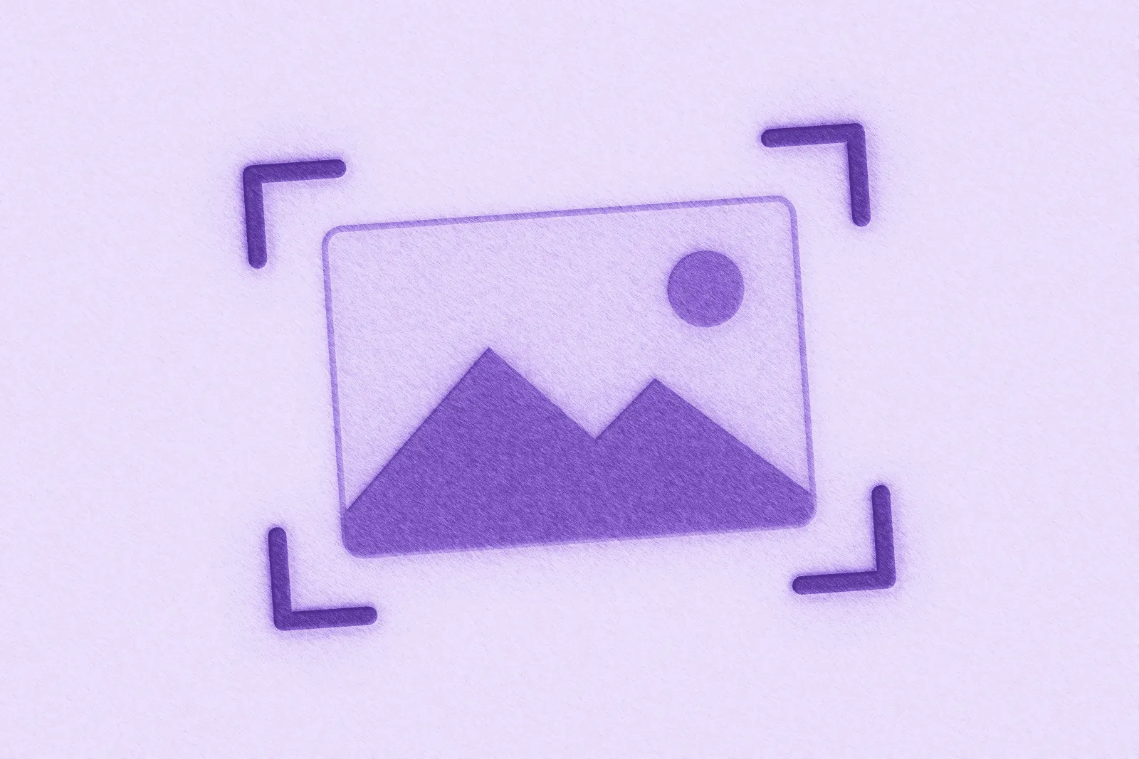 Purple image frame with corner resize handles