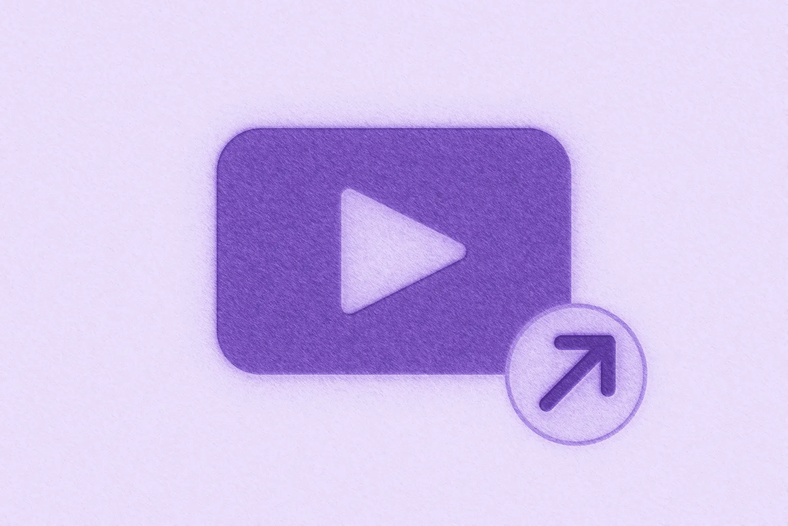 Purple play button inside an export arrow