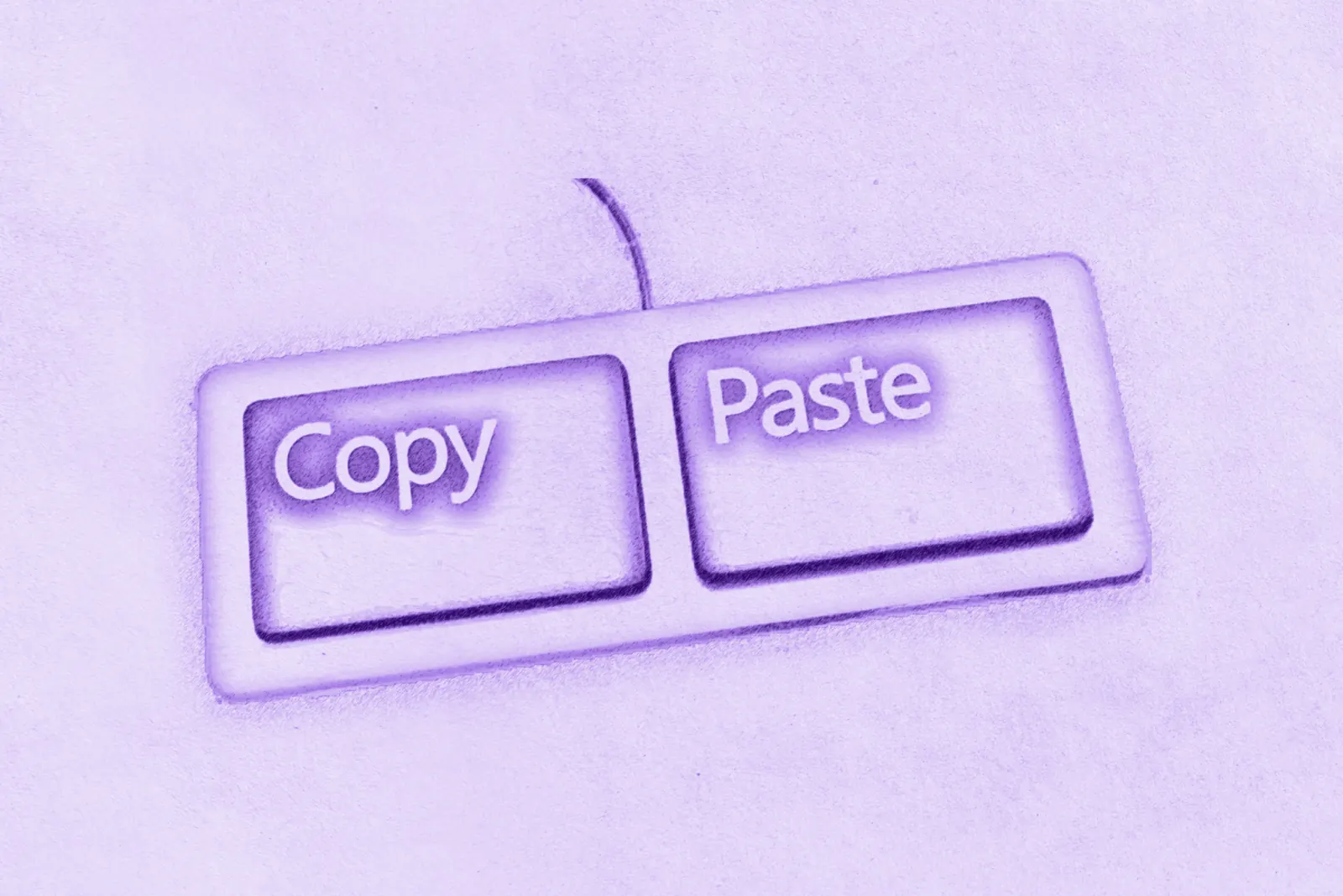 Copy and Paste keys illustrated in purple